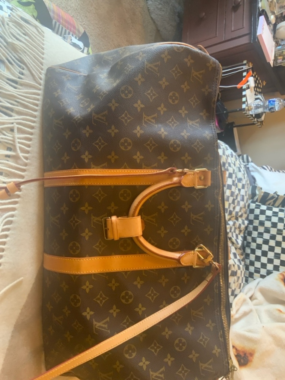 Louis Vuitton Monogram Canvas Duffel with Natural Leather Trim - Picture 8 of 10